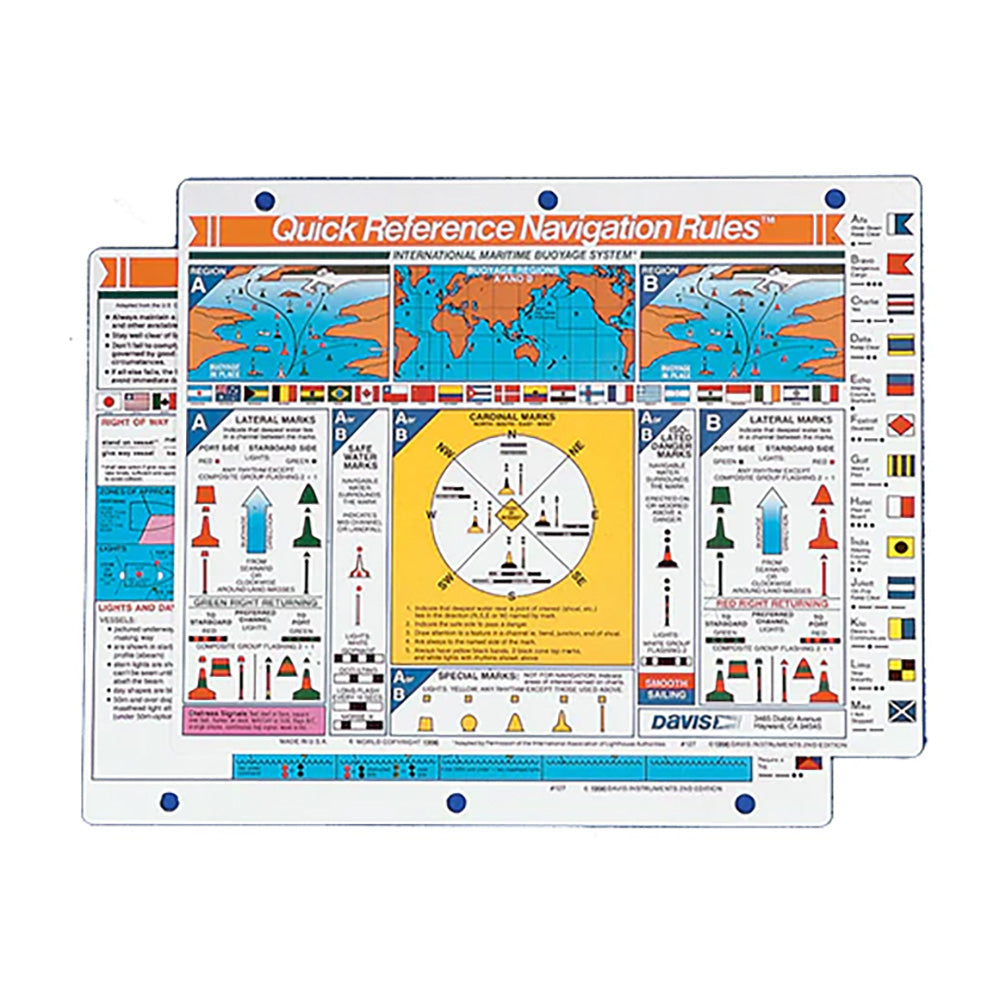 Davis Quick Reference International Navigation Rules Card 127 Main image