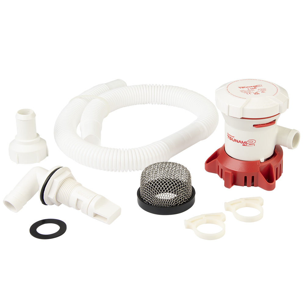 Attwood Tsunami MK2 T500 Manual Bilge Pump wInstallation Kit  500 GPH  12V 56147 Main image