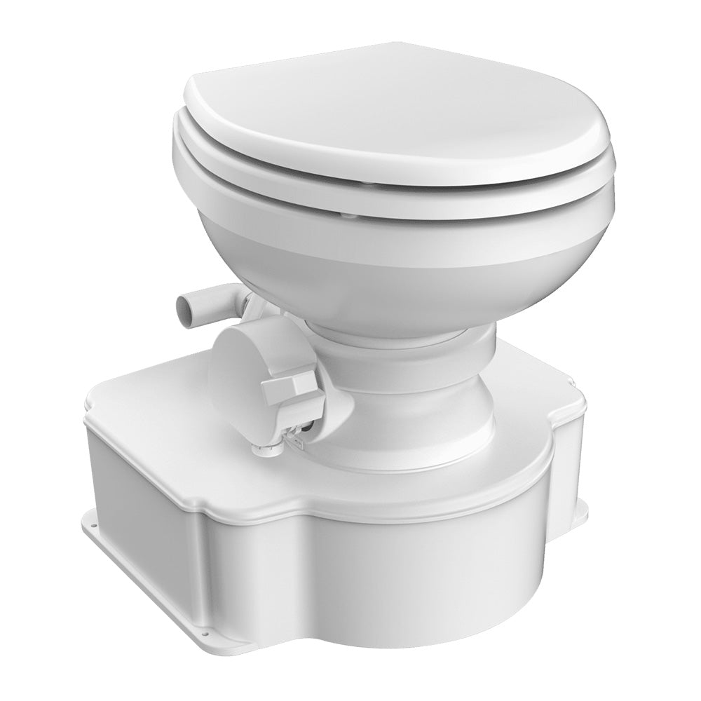Dometic White M65 Marine Gravity Toilet  Elongated Seat Size wFoot Pedal 312500001 Main image