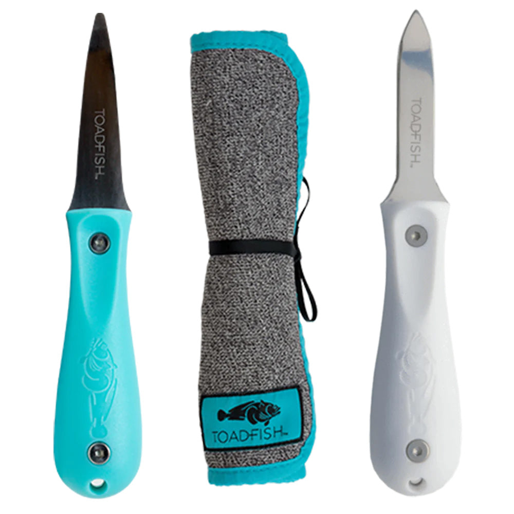 Toadfish Shuckers Bundle  Put Em Back Oyster Knife Professional Oyster Knife  CutProof Shucking Cloth 1014 Main image