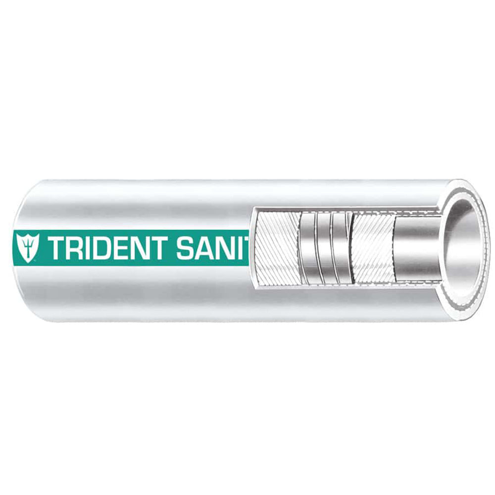 Trident Marine 112 x 50 Coil Premium Marine Sanitation Hose  White wGreen Stripe 1021126 Main image