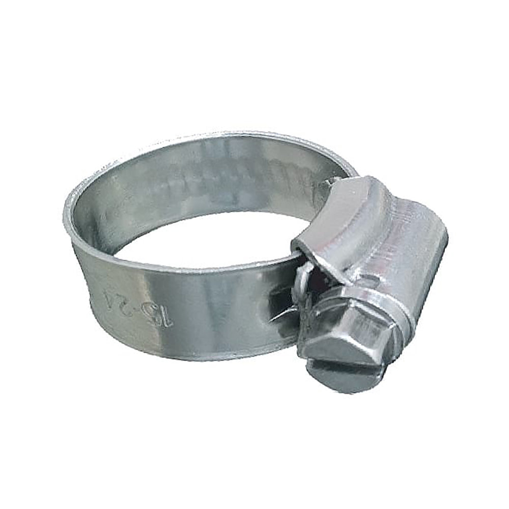 Trident Marine 316 SS NonPerforated Worm Gear Hose Clamp  38 Band  34  118 Clamping Range  10Pack  SAE Size 10 7050581 Main image