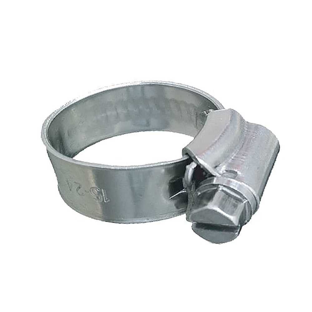 Trident Marine 316 SS NonPerforated Worm Gear Hose Clamp  38 Band  1116  112 Clamping Range  10Pack  SAE Size 16 7051001 Main image