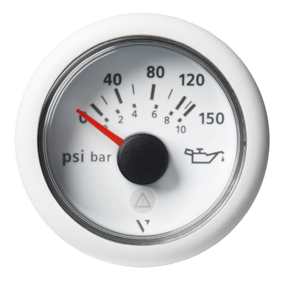 Veratron 52mm 2116 ViewLine Engine Oil Pressure Gauge  150 PSI  White Dial  Bezel A2C59514202 Main image