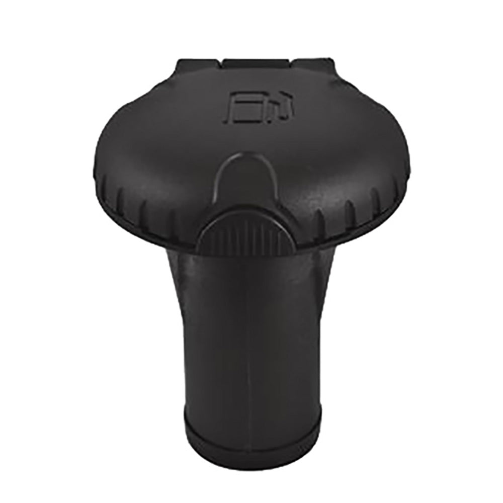 Attwood Deck Fills fPressure Relief Systems  Straight Body  Scalloped Black Plastic Cap 99DFPVSB1S Main image