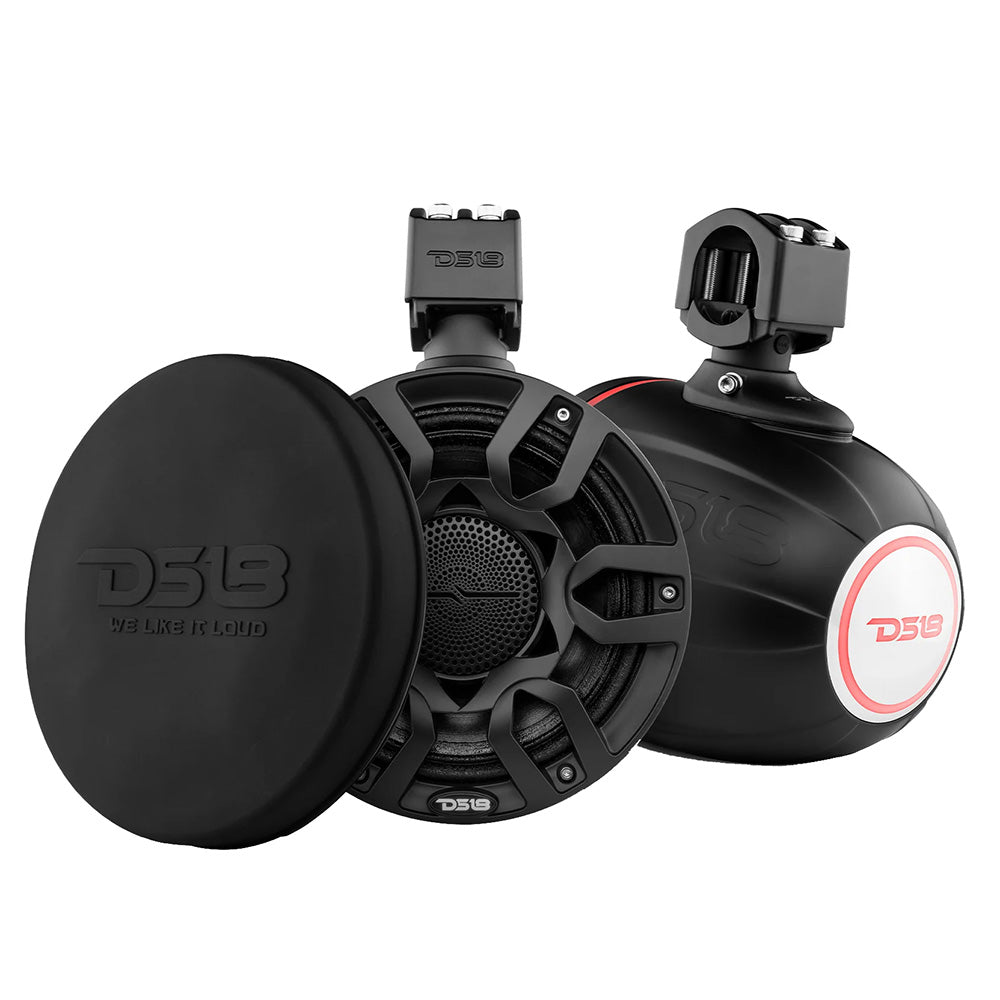 DS18 HYDRO 8 Marine Tower Speakers wRGB LED Lights  Pro Audio Loudspeakers  Black NXLX8PROBK Main image