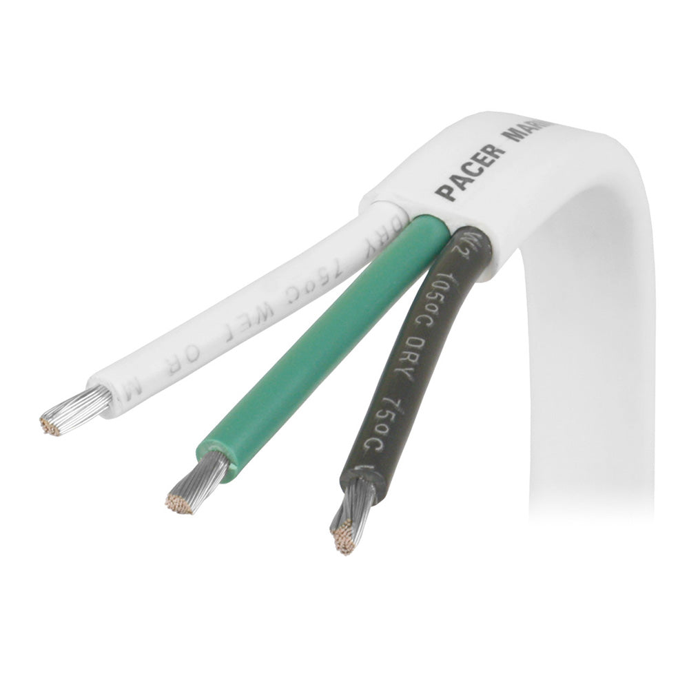 Pacer White Triplex Cable  143 AWG  BlackGreenWhite  Sold by the Foot W143FT Main image